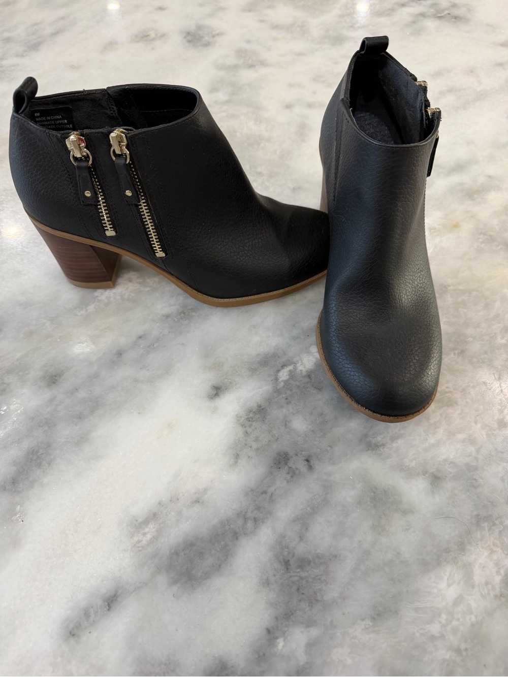 Dr. Scholl’s Black Double Zip Ankle Booties Size 8M